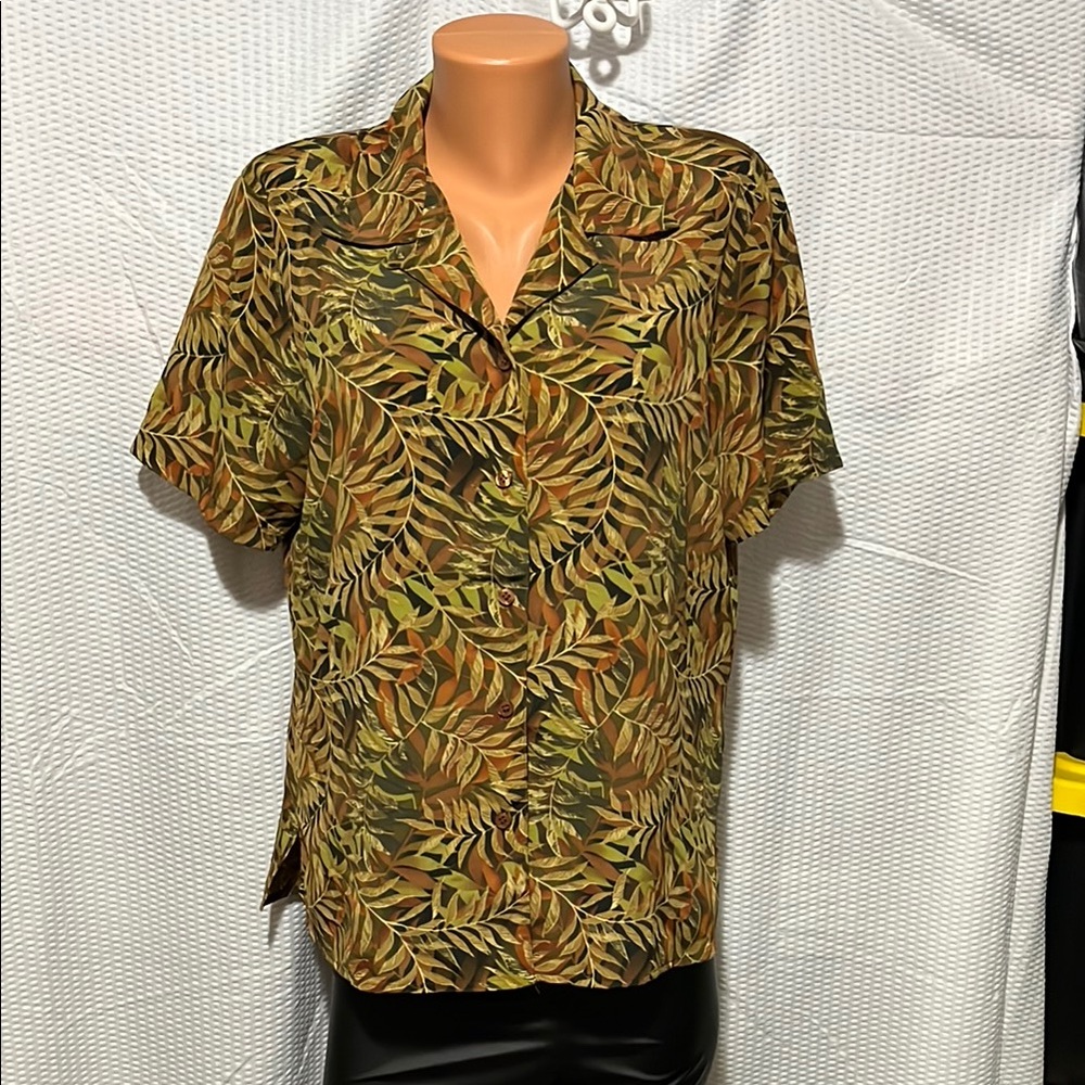 Element Green and Brown Boxy Button Down Shirt